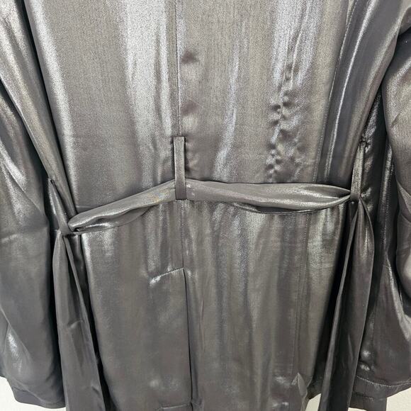 MAEVE ANTHRO Zada Metallic Blazer Silver Size 14 - Picture 4 of 13